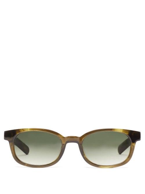Matchesfashion.com Flatlist - Le Bucheron Square Frame Acetate Sunglasses - Mens - Khaki