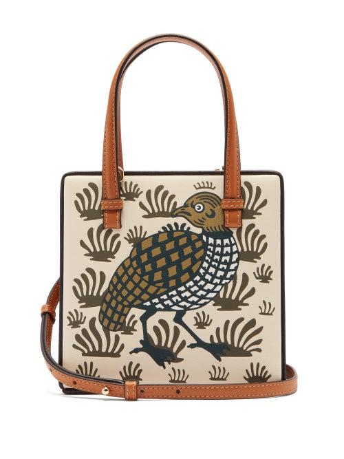 Matchesfashion.com Loewe - Partridge-print Leather Cross-body Bag - Womens - White Multi