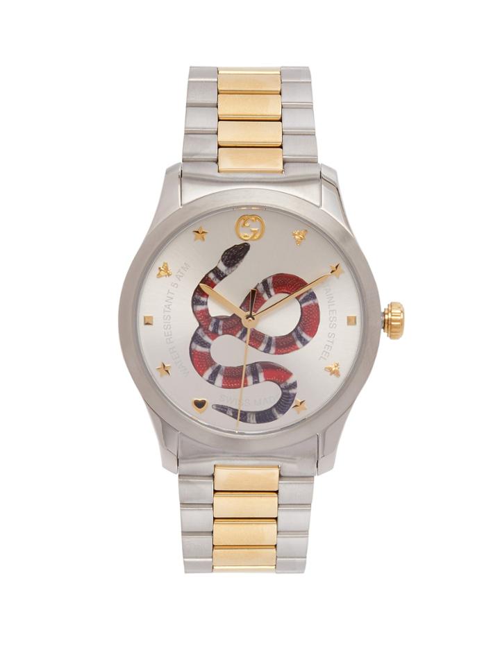 Gucci Timeless Stainless Steel Snake-face Watch