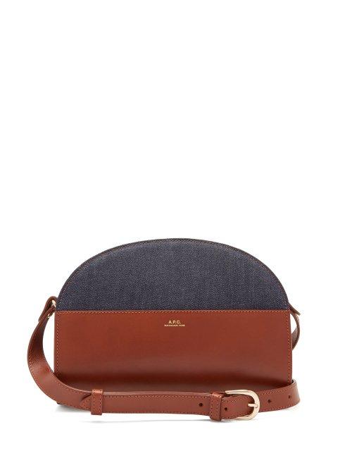 Matchesfashion.com A.p.c. - Half Moon Leather Cross Body Bag - Womens - Tan Multi