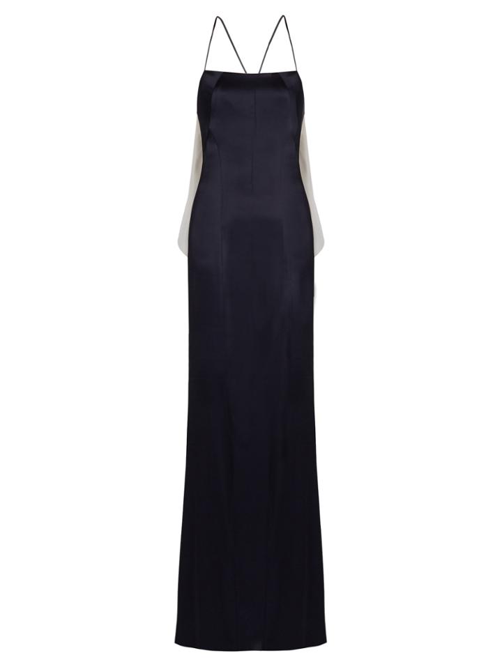 Galvan Organza-ruffle Silk-satin Gown
