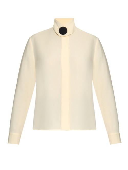 Balenciaga Button-front Silk-cady Blouse