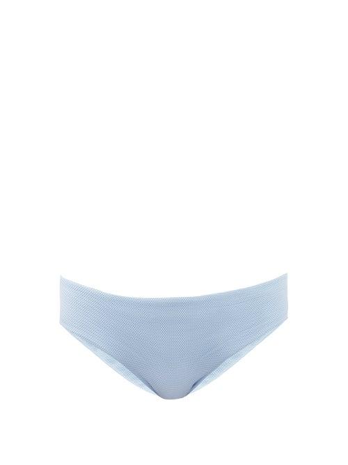 Matchesfashion.com Cossie + Co - The Elle Mid-rise Bikini Briefs - Womens - Light Blue