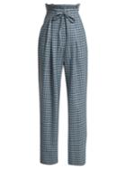 Rodarte Checked Wool Paper-bag Trousers