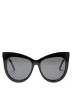 Matchesfashion.com Le Specs - Hidden Treasure Oversized Cat-eye Sunglasses - Womens - Black
