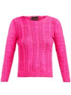 Matchesfashion.com La Fetiche - Ivy Cable Knit Wool Sweater - Womens - Pink