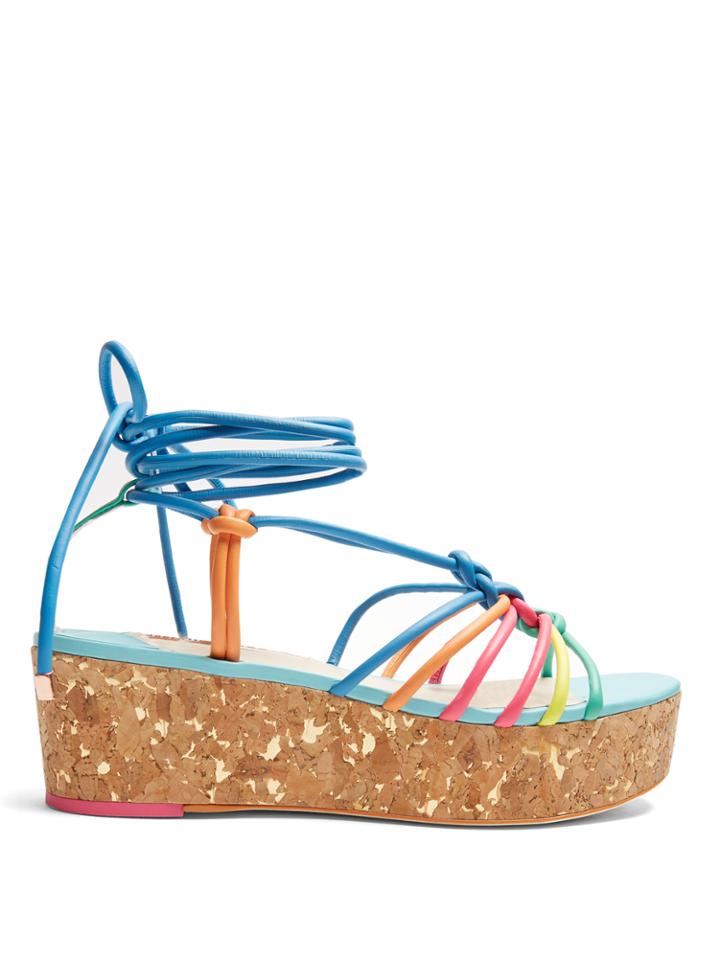 Sophia Webster Copacabana Leather Flatform Sandals