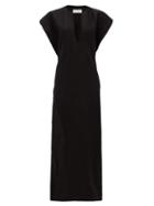 Matchesfashion.com Matteau - The Long Belted Poncho Linen Dress - Womens - Black