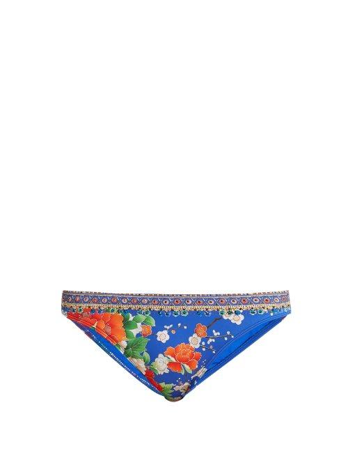 Matchesfashion.com Camilla - Playing Koi Print Bikini Briefs - Womens - Blue Print