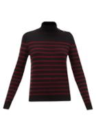 Matchesfashion.com Nili Lotan - Beale High-neck Striped Cashmere Sweater - Womens - Black Multi