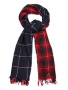Y's By Yohji Yamamoto Double-layer Checked Wool Scarf