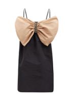 Matchesfashion.com No. 21 - Crystal-embellished Bow Faille Mini Dress - Womens - Black Beige