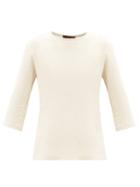 Matchesfashion.com Albus Lumen - Cropped-sleeve Cotton-blend Terry Top - Womens - Beige