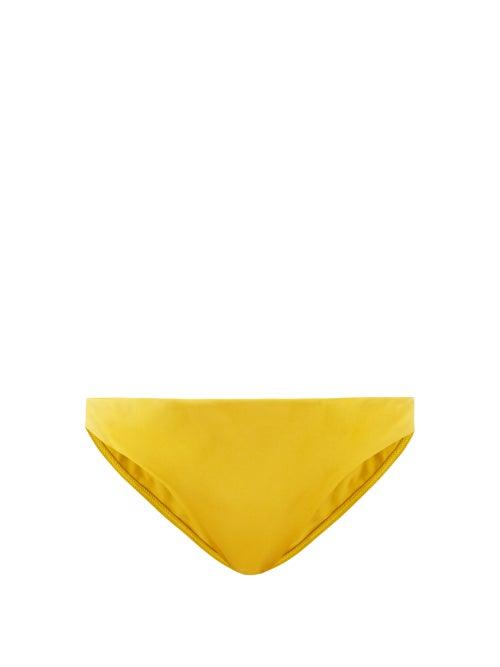 Ladies Beachwear Casa Raki - Flor Low-rise Bikini Briefs - Womens - Yellow