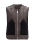 Matchesfashion.com Rick Owens - Corduroy-panelled Quilted Gilet - Mens - Brown