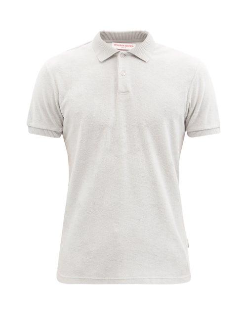 Orlebar Brown - Jarrett Cotton-terry Polo Shirt - Mens - Light Grey