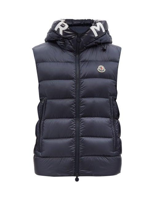 Moncler - Montreuil Hooded Quilted Down Gilet - Mens - Dark Navy