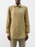 Giuliva Heritage - Husband Silk-dupion Shirt - Womens - Khaki