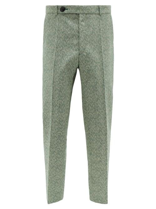 Matchesfashion.com Namacheko - Shil Wool Blend Straight Leg Trousers - Mens - Green
