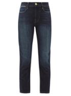 Matchesfashion.com Frame - Le High Cropped-cuff Denim Jeans - Womens - Dark Denim