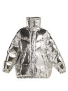 Matchesfashion.com Mm6 Maison Margiela - Detachable Sleeve Puffer Jacket - Womens - Silver