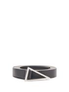 Matchesfashion.com Bottega Veneta - Triangle-buckle Leather Belt - Mens - Black Silver