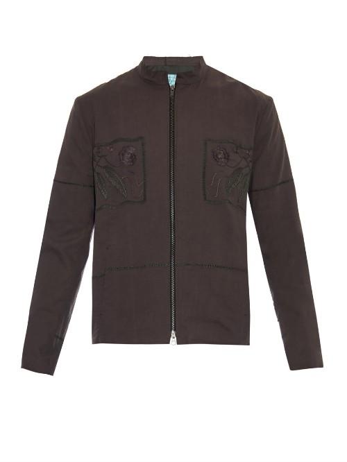 By Walid Vintage Embroidered Linen Jacket