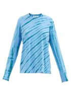 Proenza Schouler White Label - Tie-dyed Cotton-blend Long-sleeved T-shirt - Womens - Blue Multi