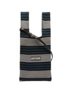 Lastframe - Market Small Striped Ribbed-knit Tote Bag - Womens - Black Multi