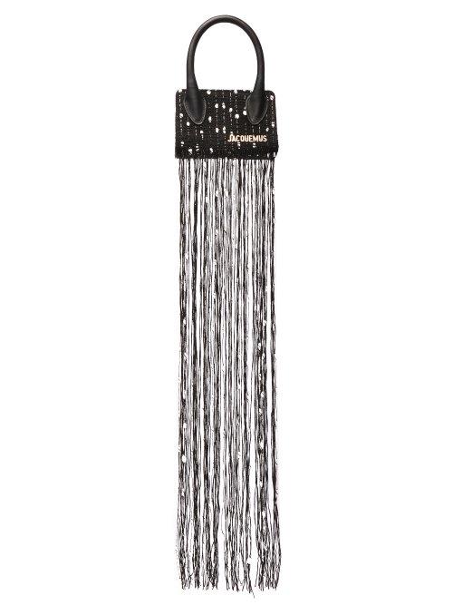 Matchesfashion.com Jacquemus - Espelho Mini Tasselled Tweed Bag - Womens - Black