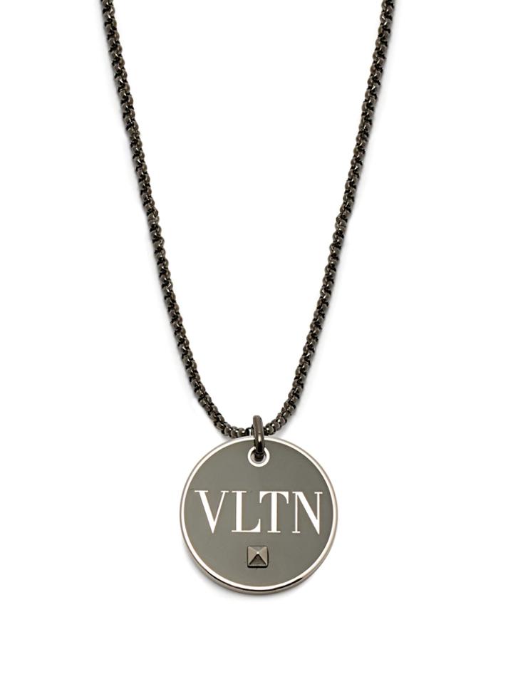 Valentino Vltn Brass Pendant Necklace