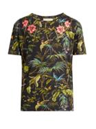 Gucci Jungle-print And Appliqu Linen T-shirt