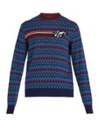 Prada Logo-intarsia Wool-blend Fair Isle Sweater