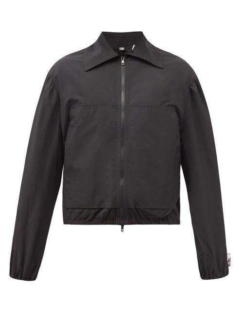 Boramy Viguier - Spread-collar Cotton-blend Poplin Bomber Jacket - Mens - Black