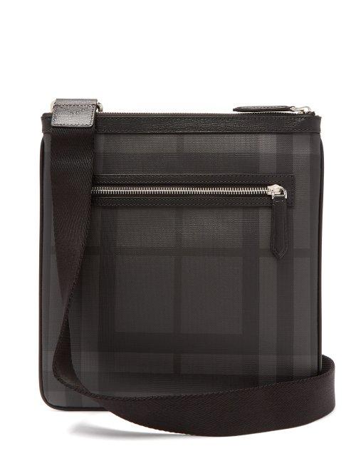 Matchesfashion.com Burberry - London Check Cross Body Bag - Mens - Black Grey