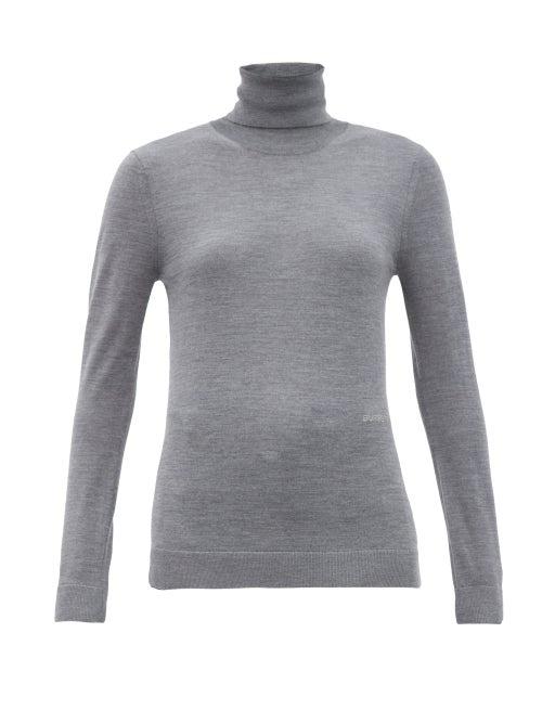 Matchesfashion.com Burberry - Elaina Roll-neck Wool-blend Sweater - Womens - Grey