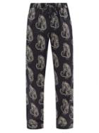 Matchesfashion.com Desmond & Dempsey - Sansindo Tiger-print Cotton-poplin Pyjama Trousers - Mens - Black Multi