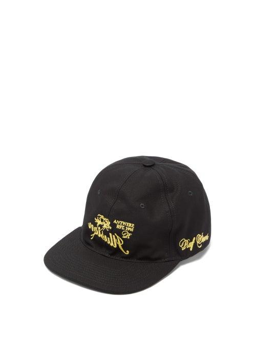 Matchesfashion.com Raf Simons - Embroidered Cotton Cap - Mens - Black