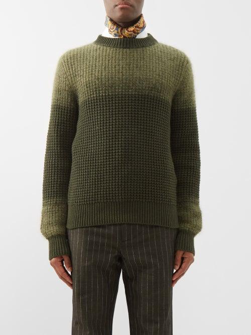 Erdem - Caspian Gradient Waffle-knit Sweater - Mens - Green