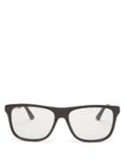 Matchesfashion.com Gucci - Logo-printed Square Acetate Sunglasses - Mens - Grey