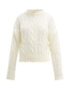 Matchesfashion.com Acne Studios - Distressed Cable Knit Sweater - Womens - Ivory
