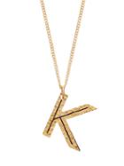 Matchesfashion.com Burberry - Hammered K-charm Gold-plated Necklace - Womens - Gold