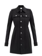 Bottega Veneta - Epaulette Wool-blend Cavalry Twill Shirt Dress - Womens - Black
