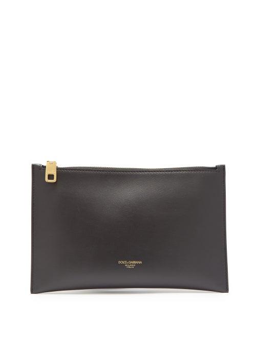 Matchesfashion.com Dolce & Gabbana - Foiled Logo Leather Belt Bag - Mens - Black