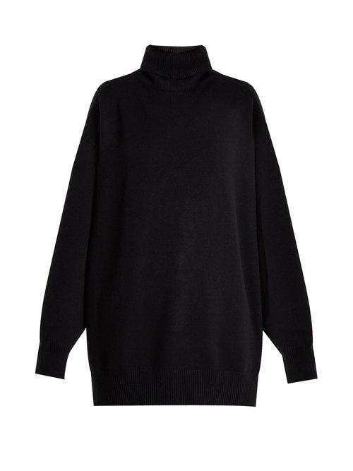 Matchesfashion.com Raey - Split Side Roll Neck Cashmere Sweater - Womens - Navy