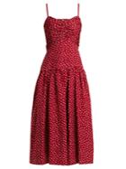 Rebecca Taylor Heart-print Ruched Silk Dress