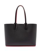 Matchesfashion.com Christian Louboutin - Cabata Small Spike-embellished Leather Tote Bag - Womens - Black