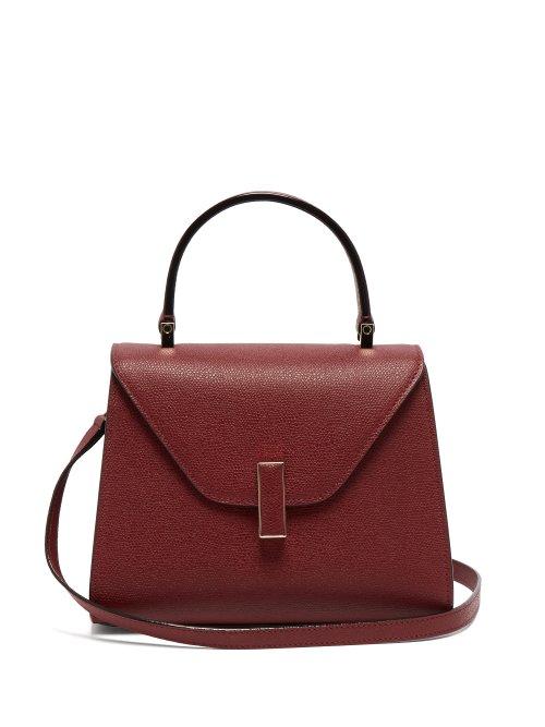 Matchesfashion.com Valextra - Iside Mini Grained Leather Bag - Womens - Burgundy