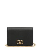 Matchesfashion.com Valentino Garavani - V-logo Grained-leather Shoulder Bag - Womens - Black