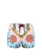 Matchesfashion.com Versace - Trsor De La Mer Shell-print Swim Shorts - Mens - Multi